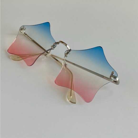 Free People Rockstar Rimless Sunglasses Color: Fire cracker - Picture 9 of 10